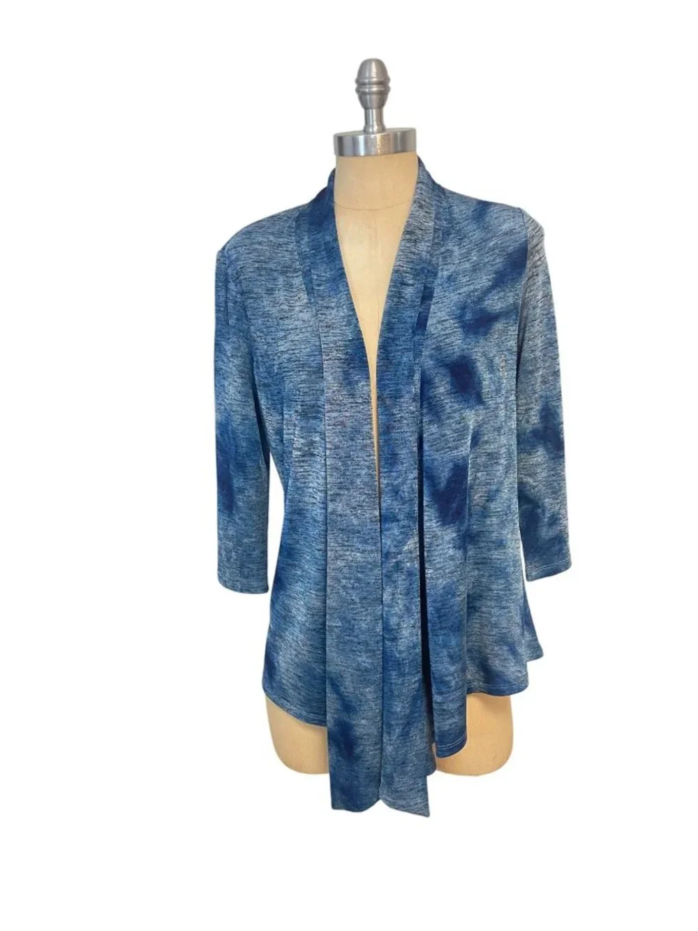 ALBERTO MAKALI Women's Blue/Black Open Cardigan Size Small